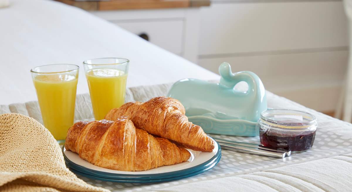 Breakfast in bed? Why not, you are on holiday.