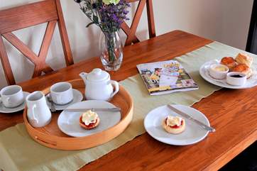 A scrumptious freshly baked cream tea awaits you on arrival.