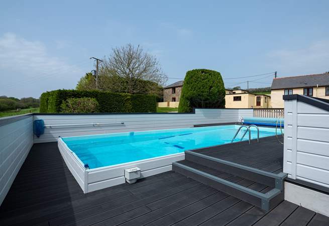 The swimming pool is available from mid-May until mid-September, heated by an air source heat pump and shared with the owners.