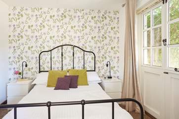 The master bedroom overlooking the decking.