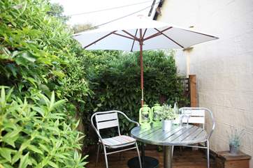 Lounge in the sunshine on the decked area.