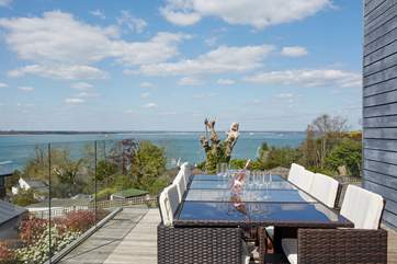 Surround yourself with good food and company whilst dining on the balcony.