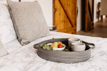 Breakfast in bed? Why not, you are on holiday!