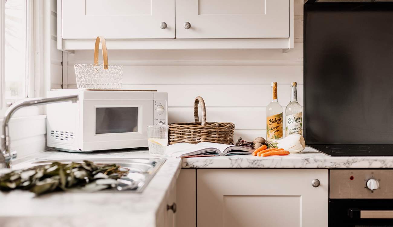 Cook up a holiday feast in the well-equipped kitchen.