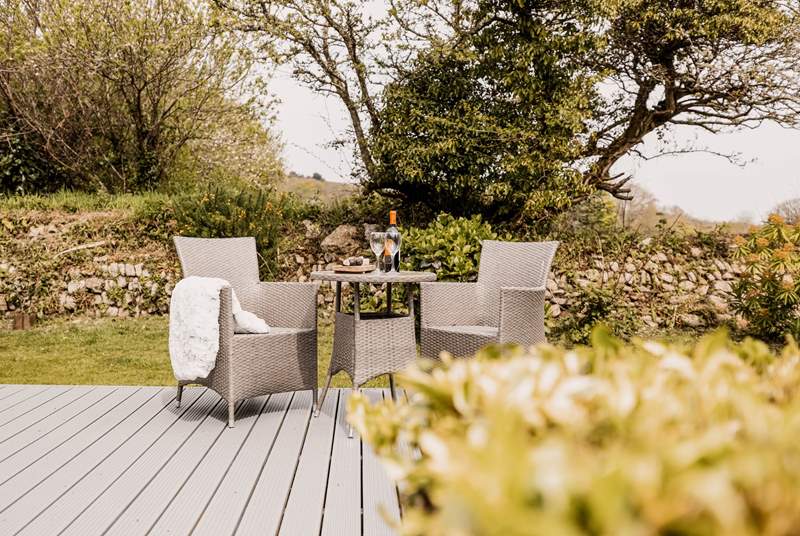 Surround yourself in nature on the pretty patio.