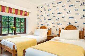 There's a nautical theme in the fourth bedroom.
