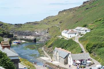 The pretty harbour in the village.