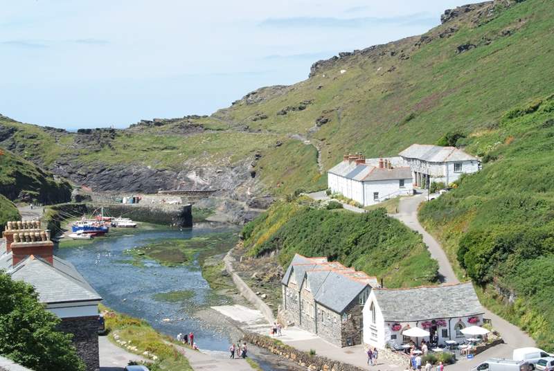 The pretty harbour in the village.