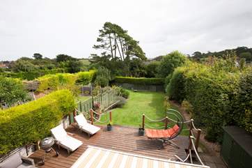 The garden is enclosed, perfect for your four-legged friends and children to run around in.