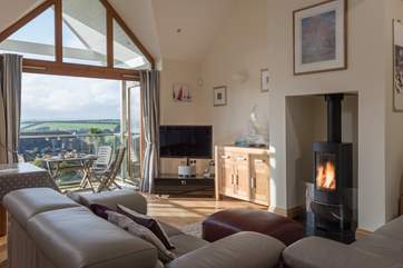 The wood-burner makes Chyandour as great a holiday destination in winter as it is in summer, storm watching from the coziness of the living room!