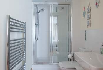 The shower-room en suite to Bedroom 1.