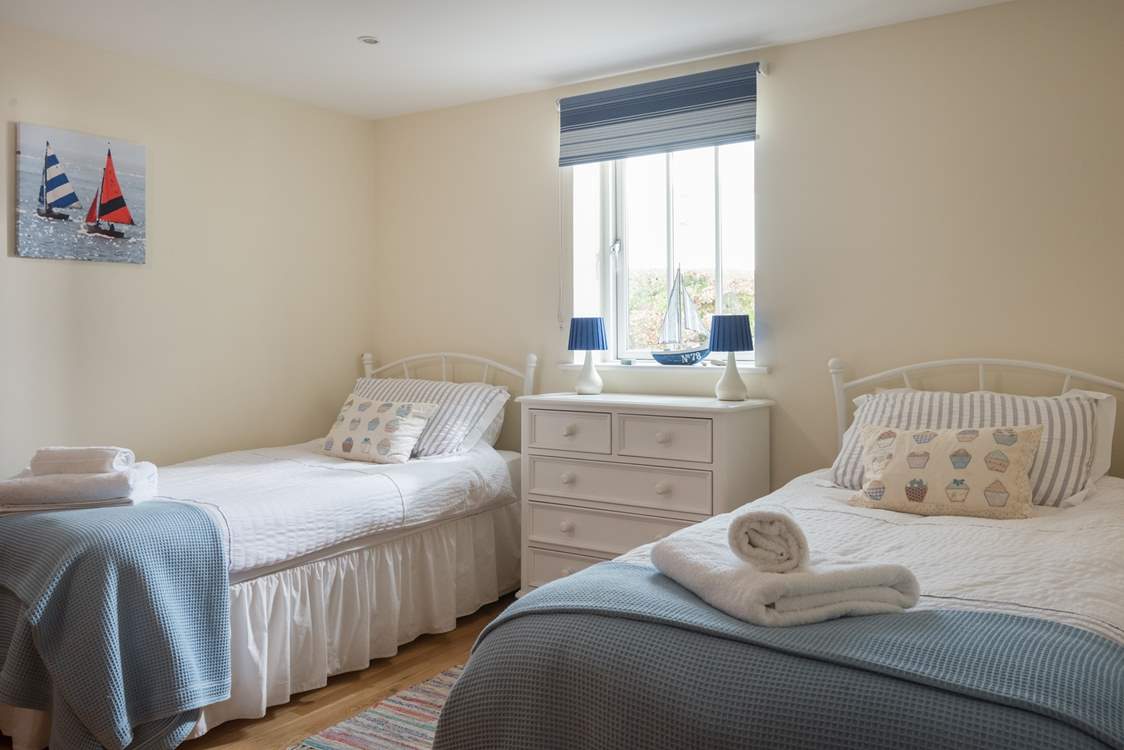 The twin bedroom is on the ground floor.