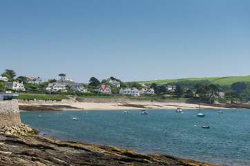 Looking towards Town beach in St Mawes from the seafront.