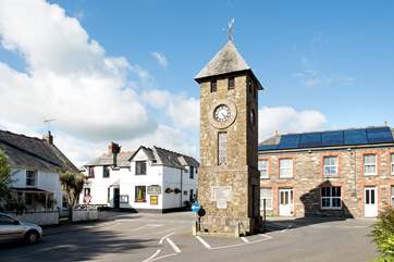 The iconic clock tower in the heart of the village.