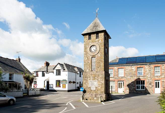 The iconic clock tower in the heart of the village.