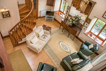 Looking down onto the sitting area from the mezzanine floor.