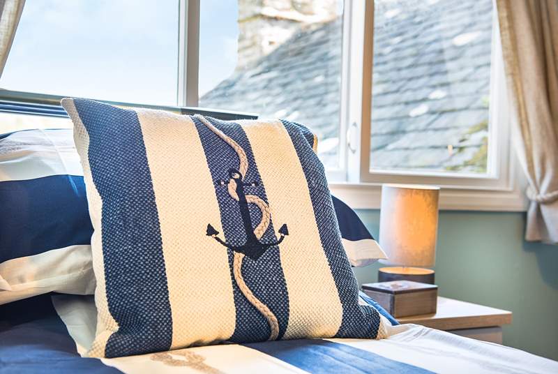 Lovely nautical themed linen - a reminder of how close you are to the sea.
