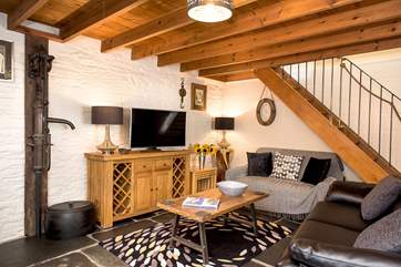 The sitting-area has two comfy sofas, so plenty of room to unwind and relax.