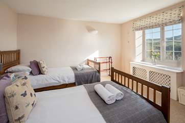 Bedroom 4 has 3' twin beds and that fabulous view of the sea.