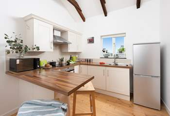 The modern kitchen-area.