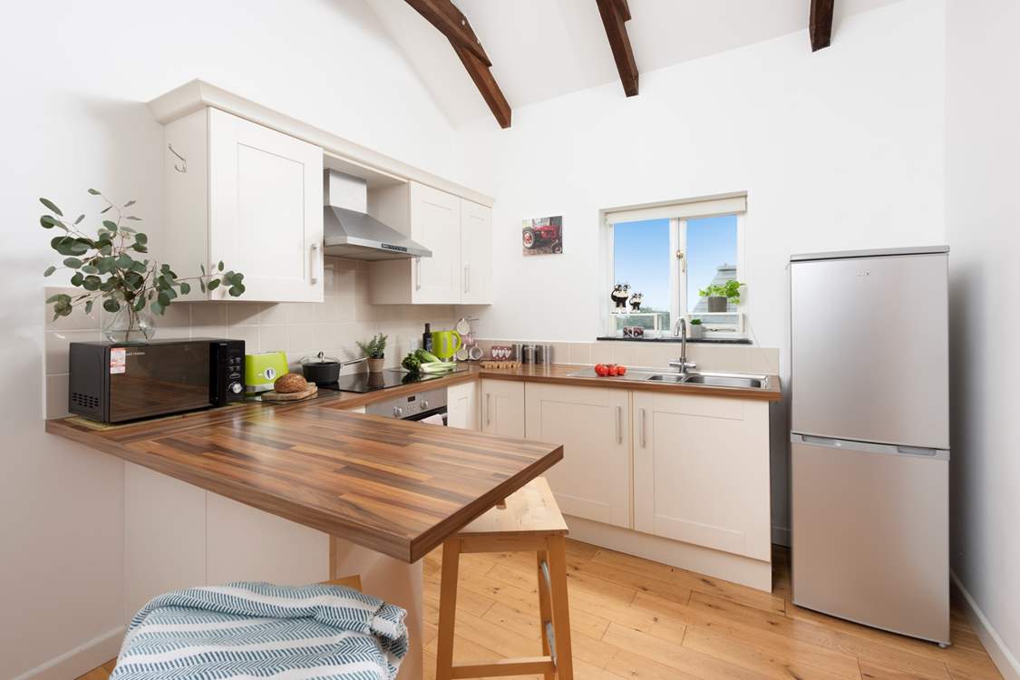 The modern kitchen-area.