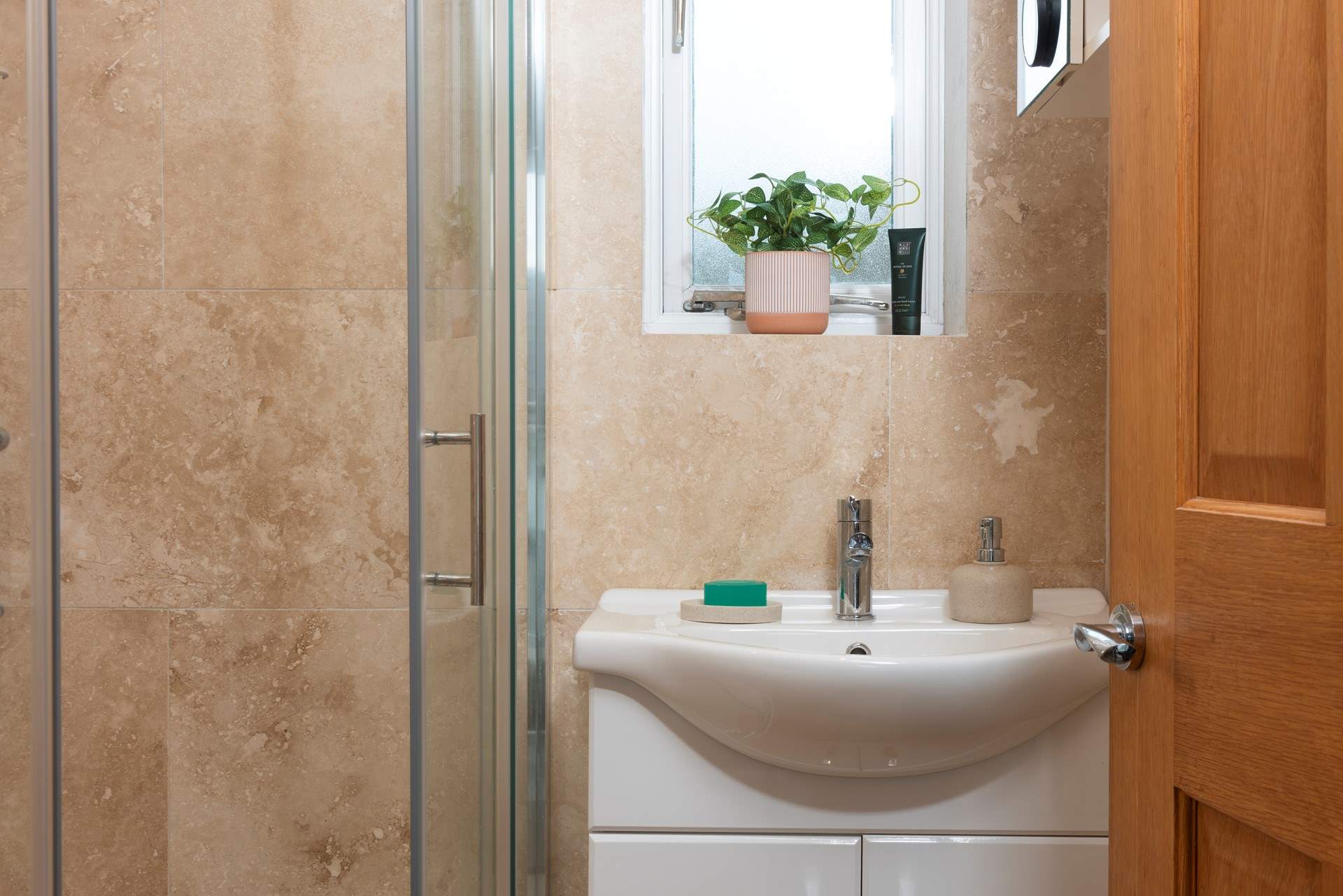 There are many modern touches in this charming property.