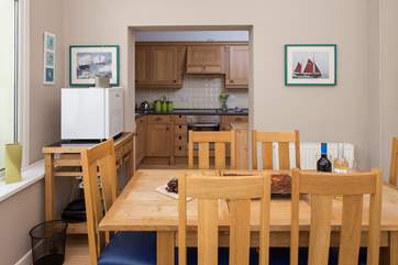 The dining-room links nicely to the kitchen, making serving up a feast quick and easy.