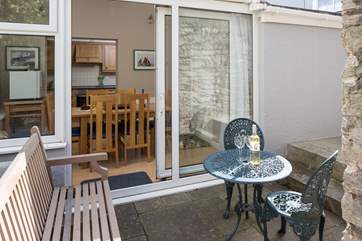 Small enclosed patio is great for sitting out and enjoying a glass of something tasty!