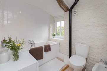 The family bathroom is on the first floor with the bedrooms but there is also a shower-room on the ground floor.