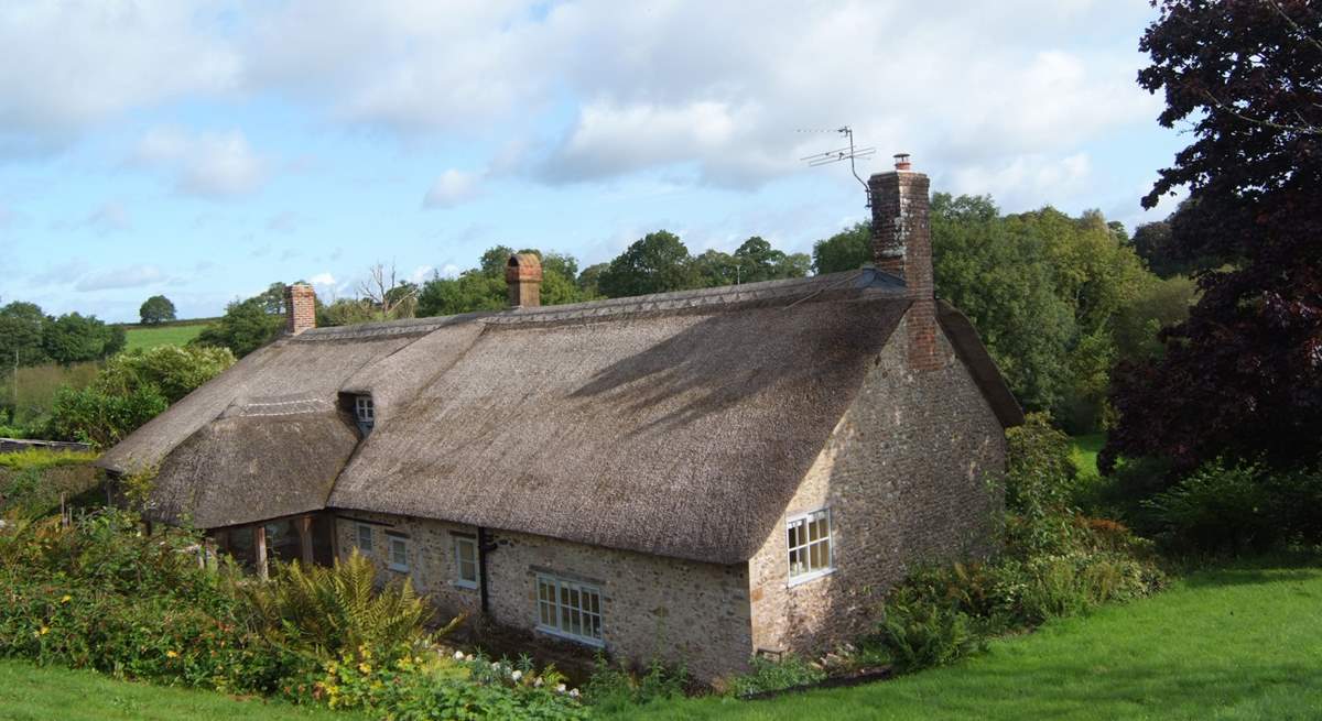 This is the wonderful view down over the farmhouse from the gardens at the rear.