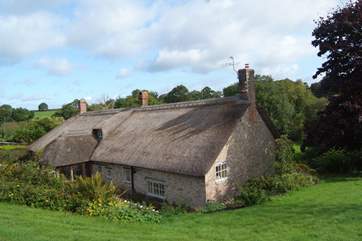 This is the wonderful view down over the farmhouse from the gardens at the rear.