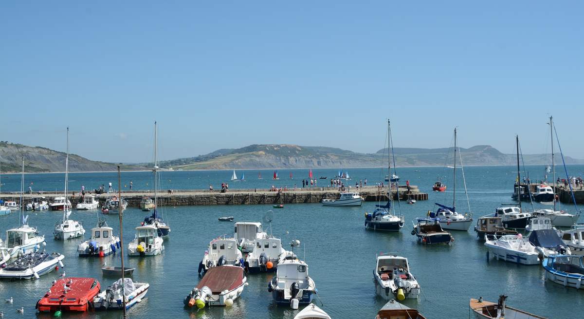 This is the harbour at Lyme Regis - there is a lovely sandy beach here too.