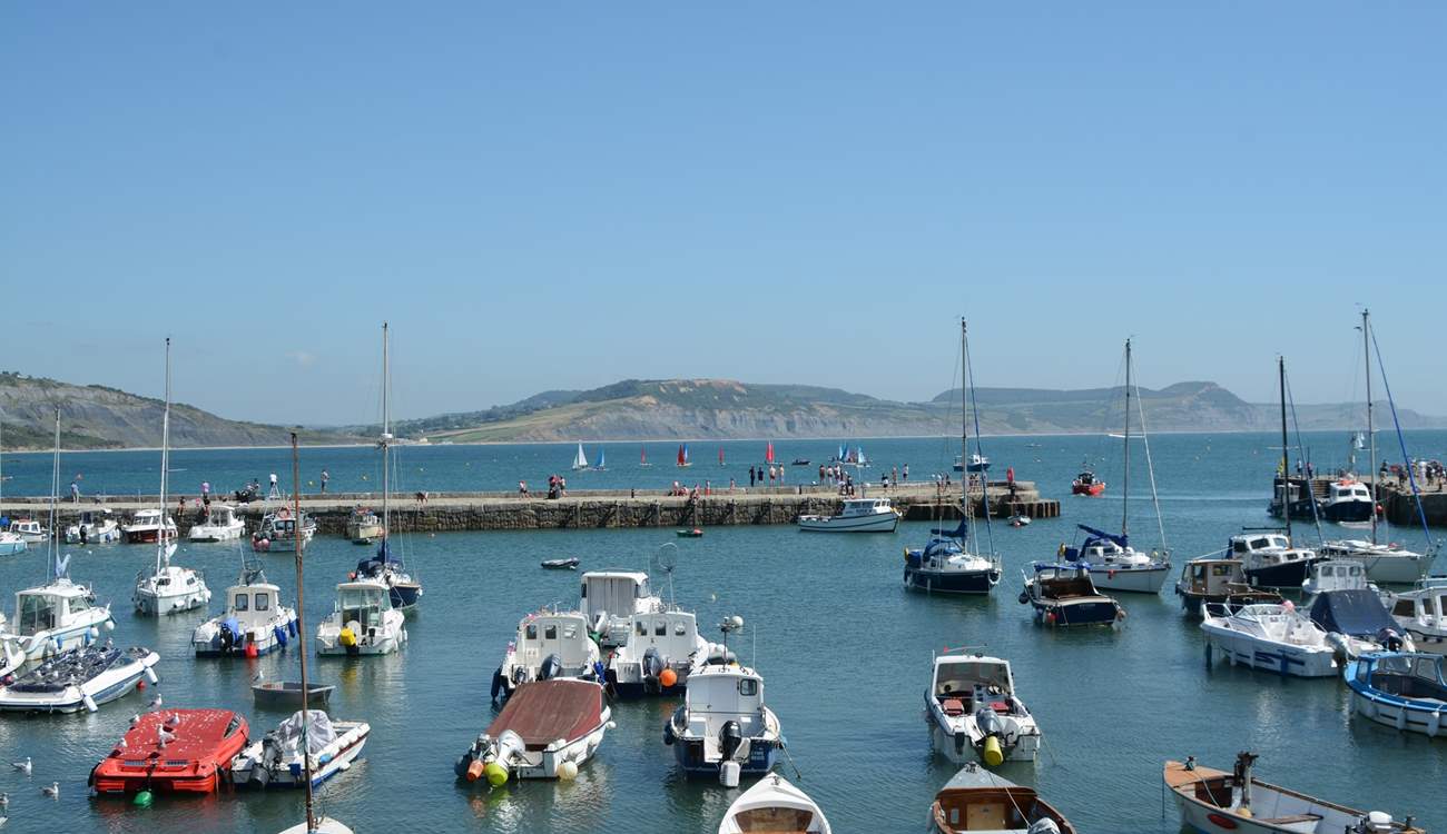 This is the harbour at Lyme Regis - there is a lovely sandy beach here too.