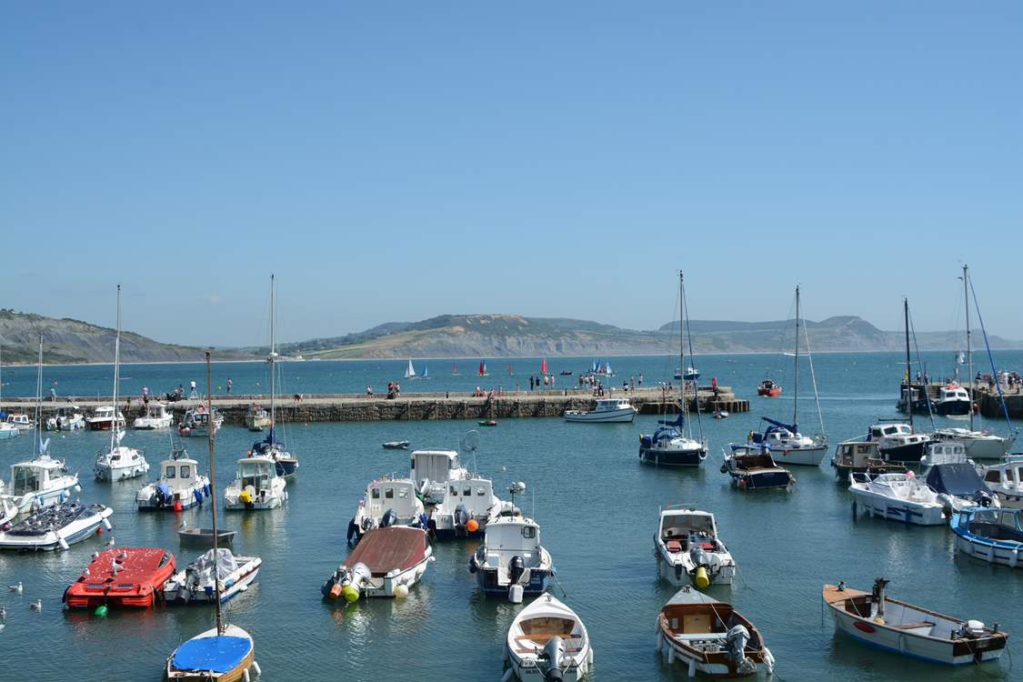 This is the harbour at Lyme Regis - there is a lovely sandy beach here too.