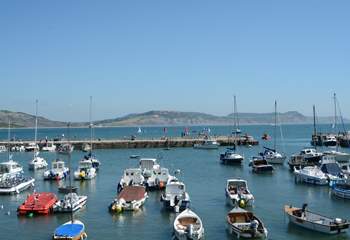 This is the harbour at Lyme Regis - there is a lovely sandy beach here too.
