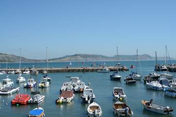 This is the harbour at Lyme Regis - there is a lovely sandy beach here too.