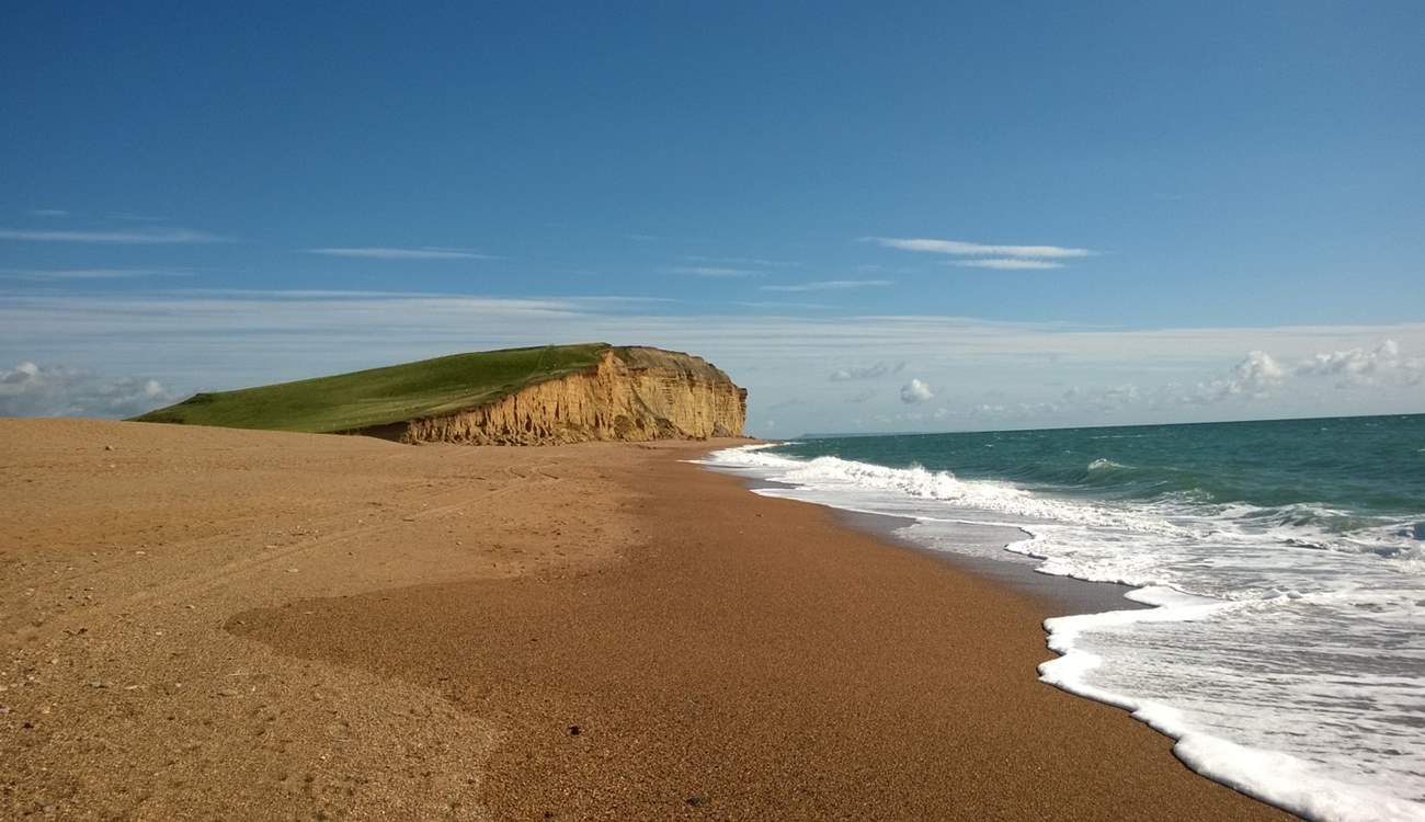 The Jurassic Coast is just waiting to be explored. This is the beach as it stretches away from Burton Bradstock.