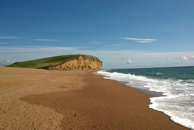 The Jurassic Coast is just waiting to be explored. This is the beach as it stretches away from Burton Bradstock.