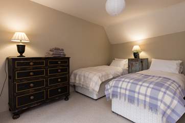Another view of the twin bedroom on the first floor.