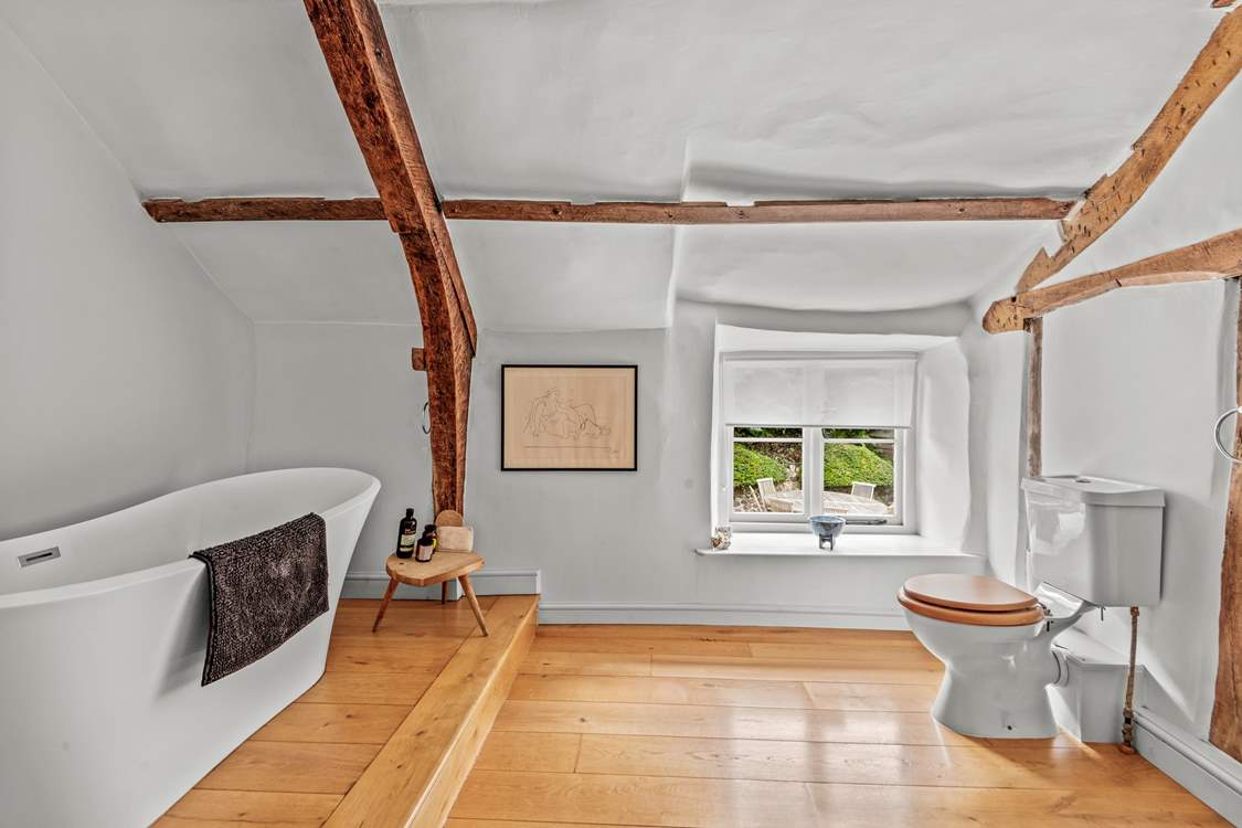 Another view of the spacious family bathroom.
