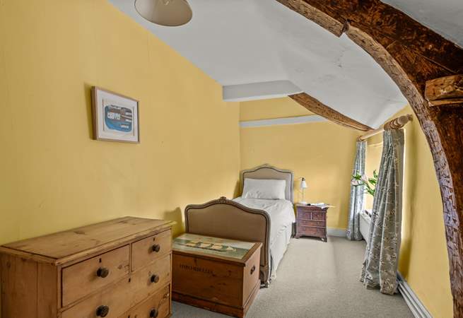 This lovely single bedroom looks out to the front of the farmhouse. The family bathroom is across the corridor.
