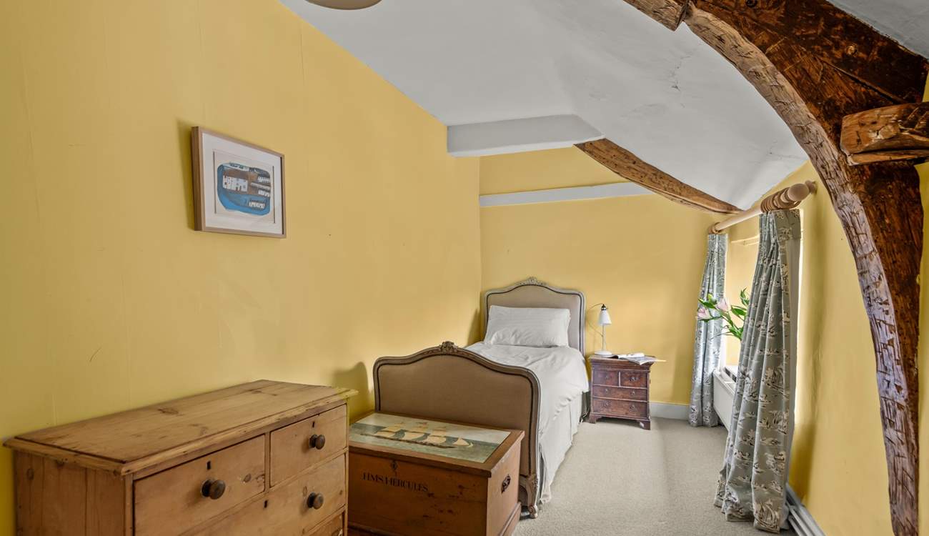 This lovely single bedroom looks out to the front of the farmhouse. The family bathroom is across the corridor.