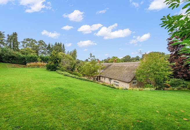 This is the wonderful view down over the farmhouse from the gardens at the rear.