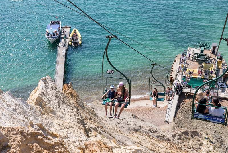 The chairlift at the Needles takes you down to the beach and if you are inclined an exhilarating boat ride out to the Needles. 