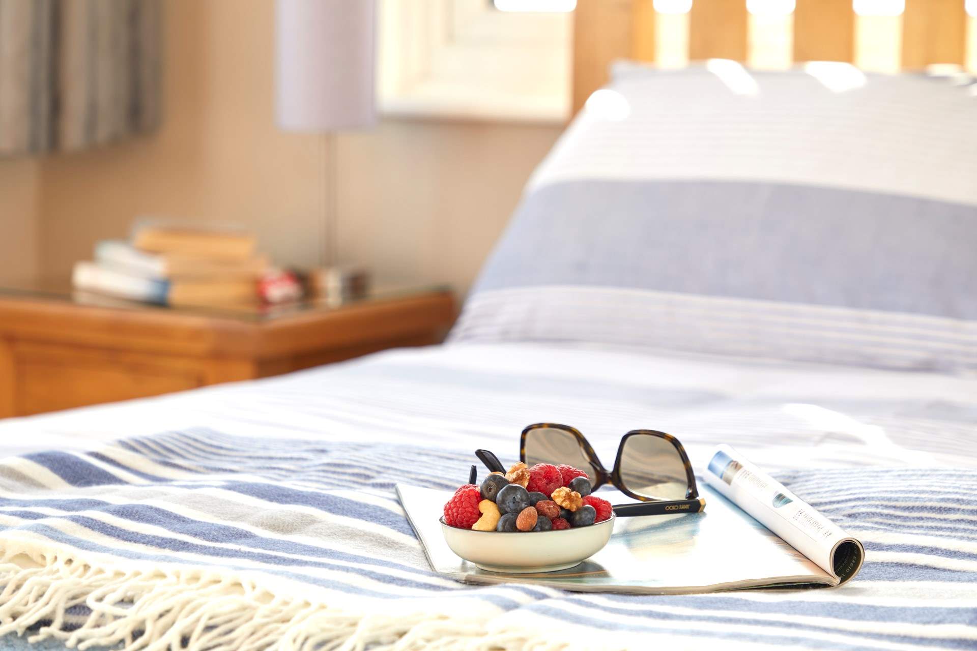 Relax with a snack and a good read.