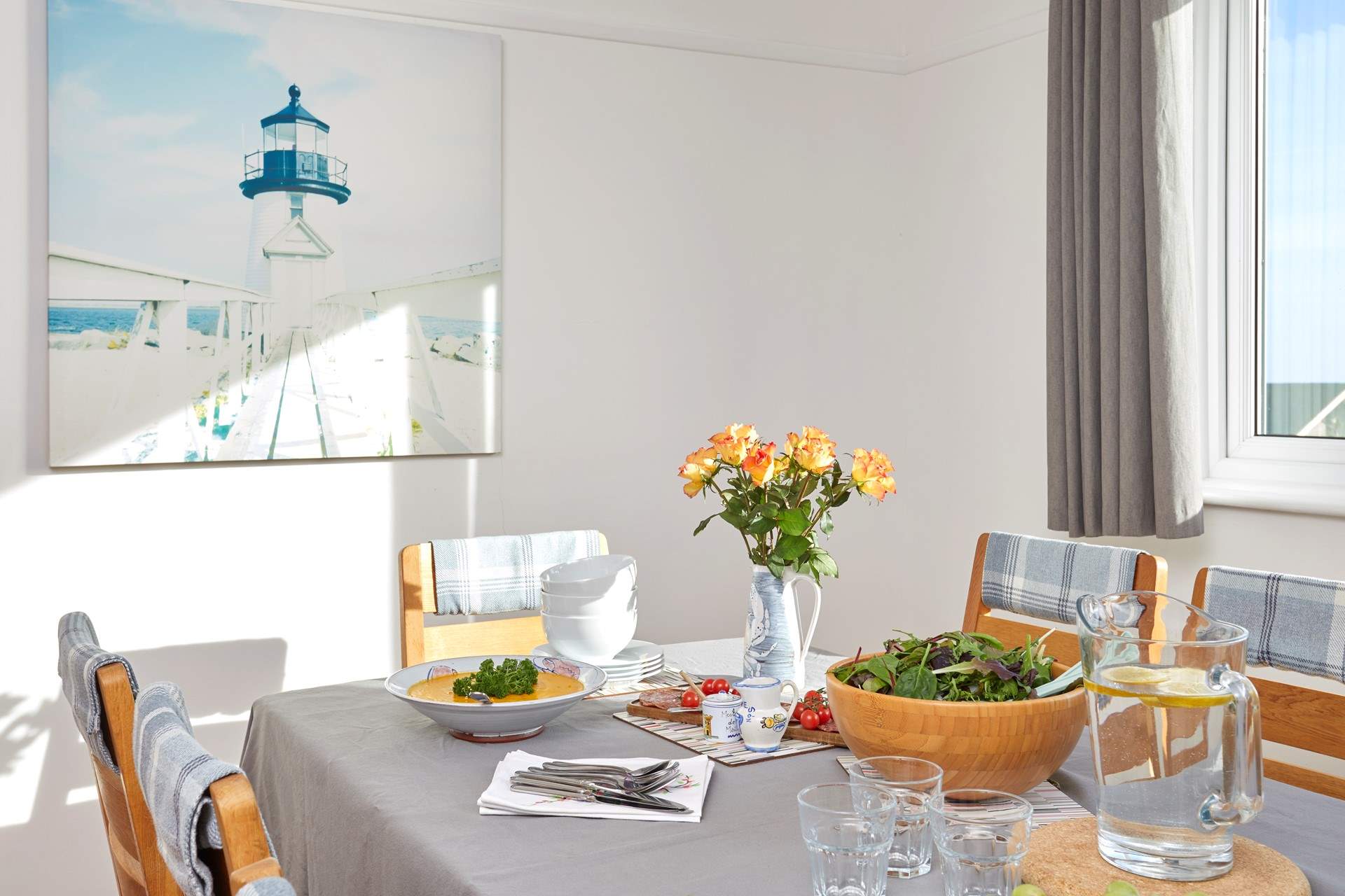 The light shines in every window facing the sea.