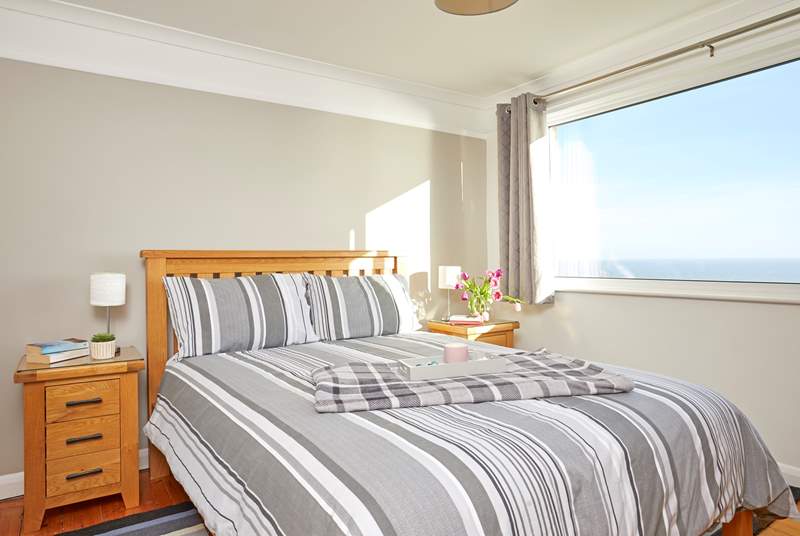 The second double king-size bedroom with views of the sea.
