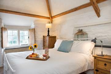 The cottage has two beautiful bedrooms.