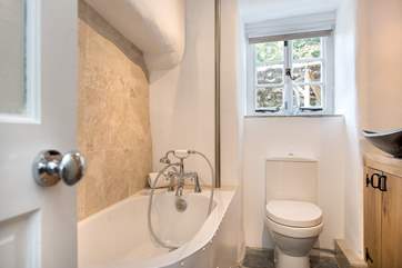 The downstairs bathroom - please note the bath is not full size.