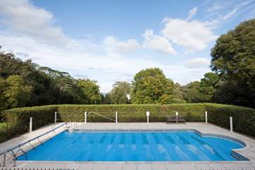 Take a dip in the heated outdoor swimming pool